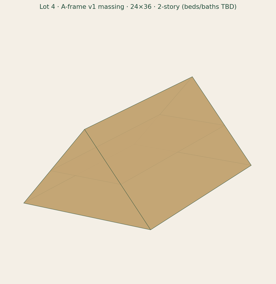 Lot 4 A-frame v1 isometric